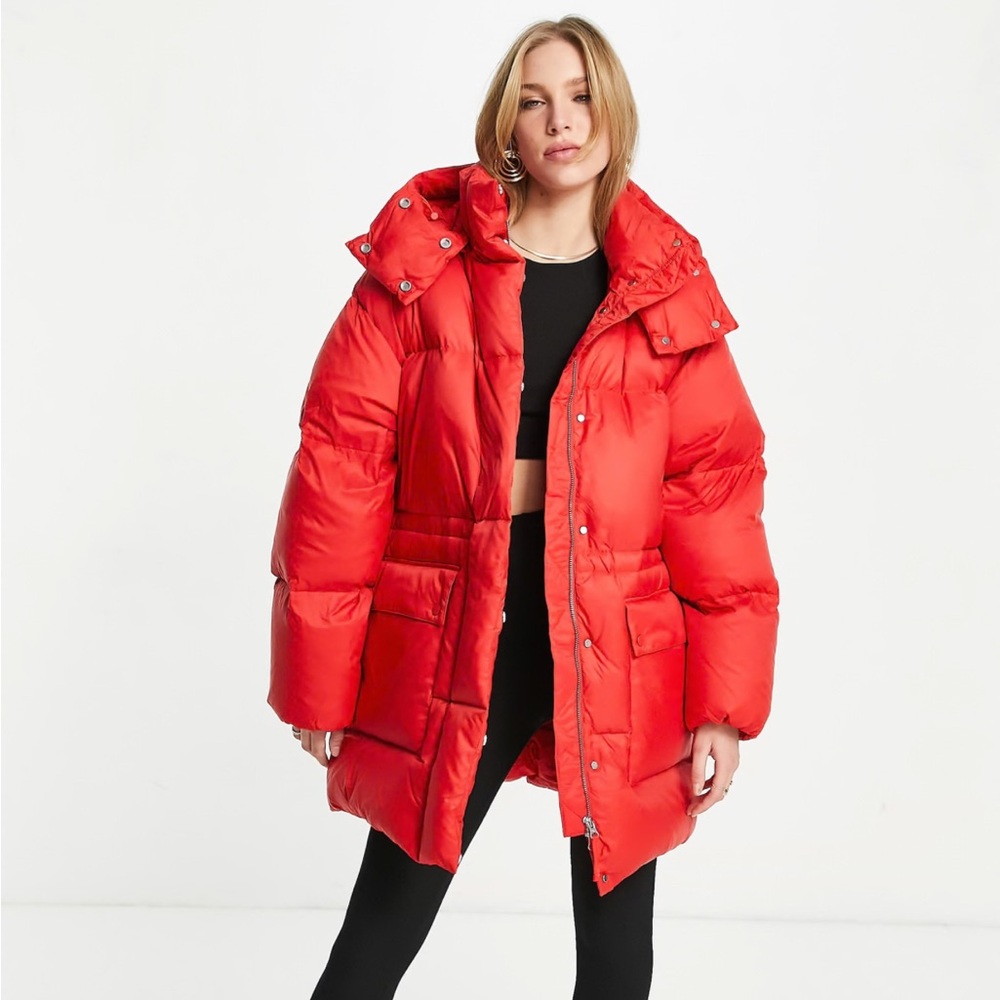 & Other Stories Red Puffer Jacket (XS-M)